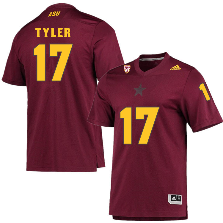 Men #17 Logan TylerArizona State Sun Devils College Football Jerseys Sale-Maroon